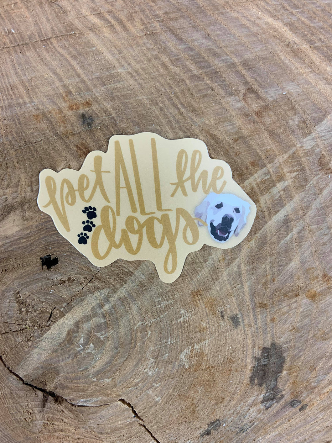 Pet all the dogs sticker