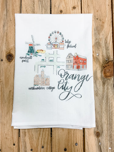 The OC Map flour sack towel