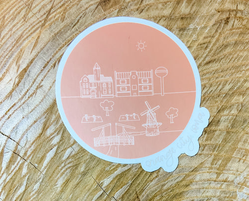 Orange City circle sticker